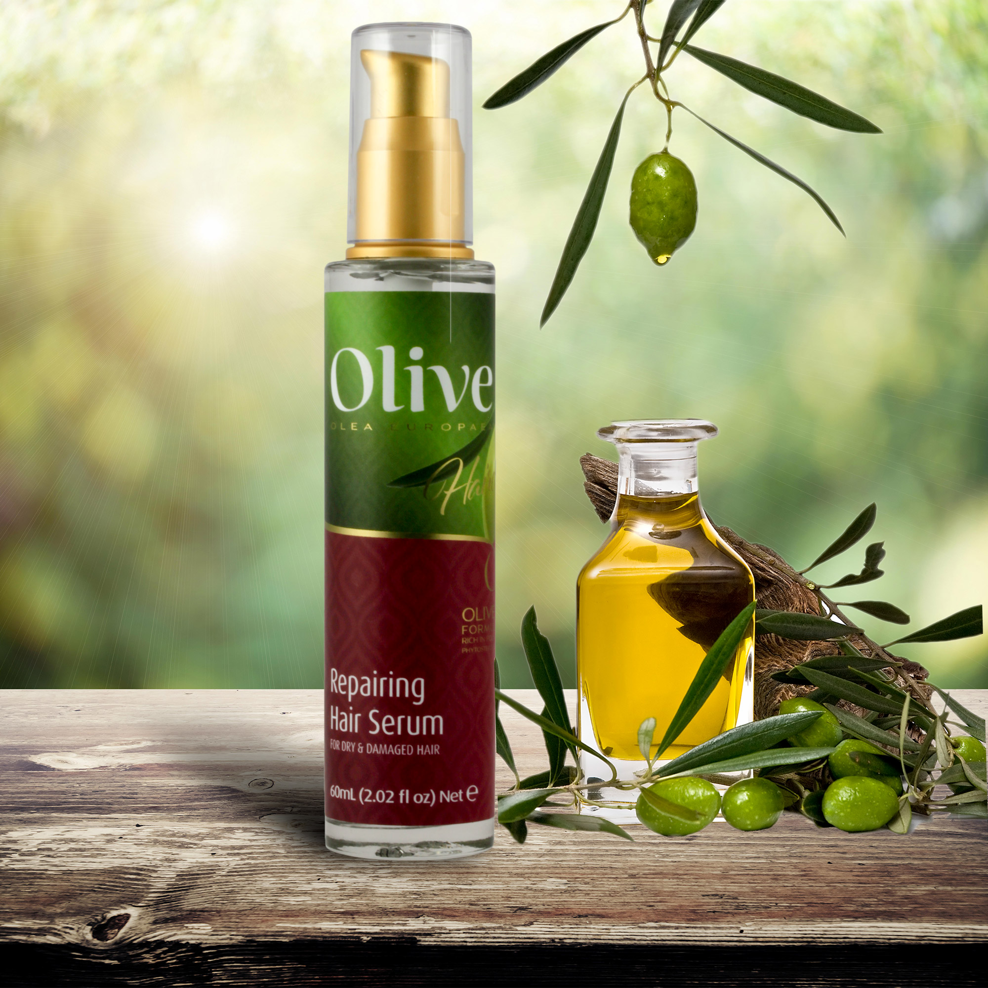 Frulatte Repairing Hair Serum enriched with Organic Olive Oil for Dry and  Damaged Hair 